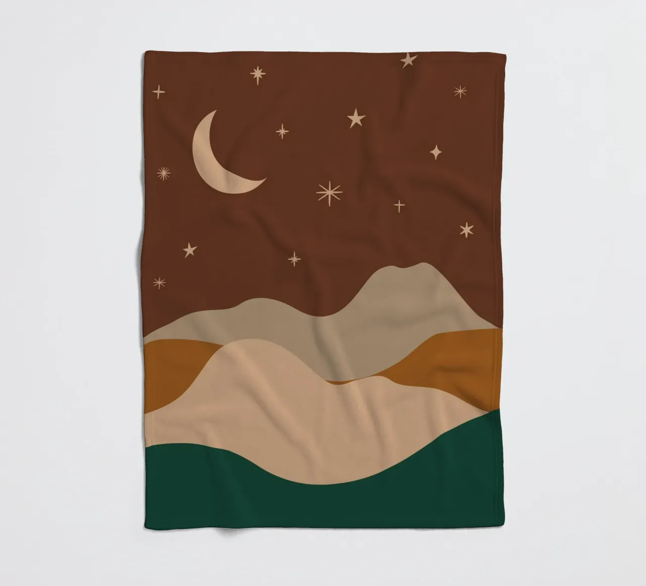 Paesaggio notturno Boho coperta in pile da IamHomeStudio