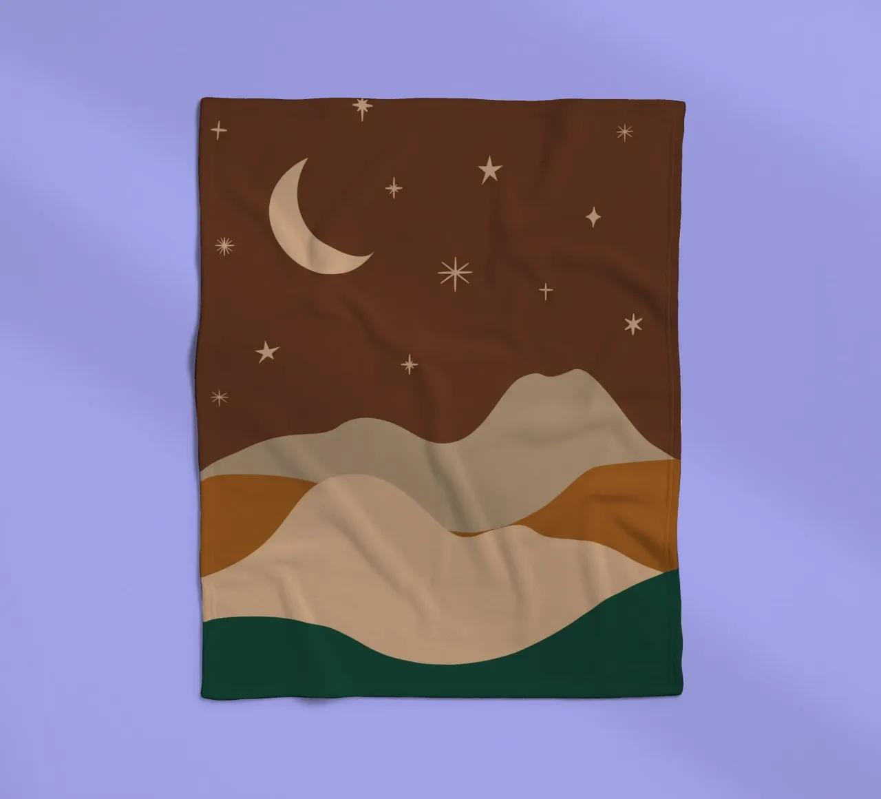 Paesaggio notturno Boho coperta in pile da IamHomeStudio