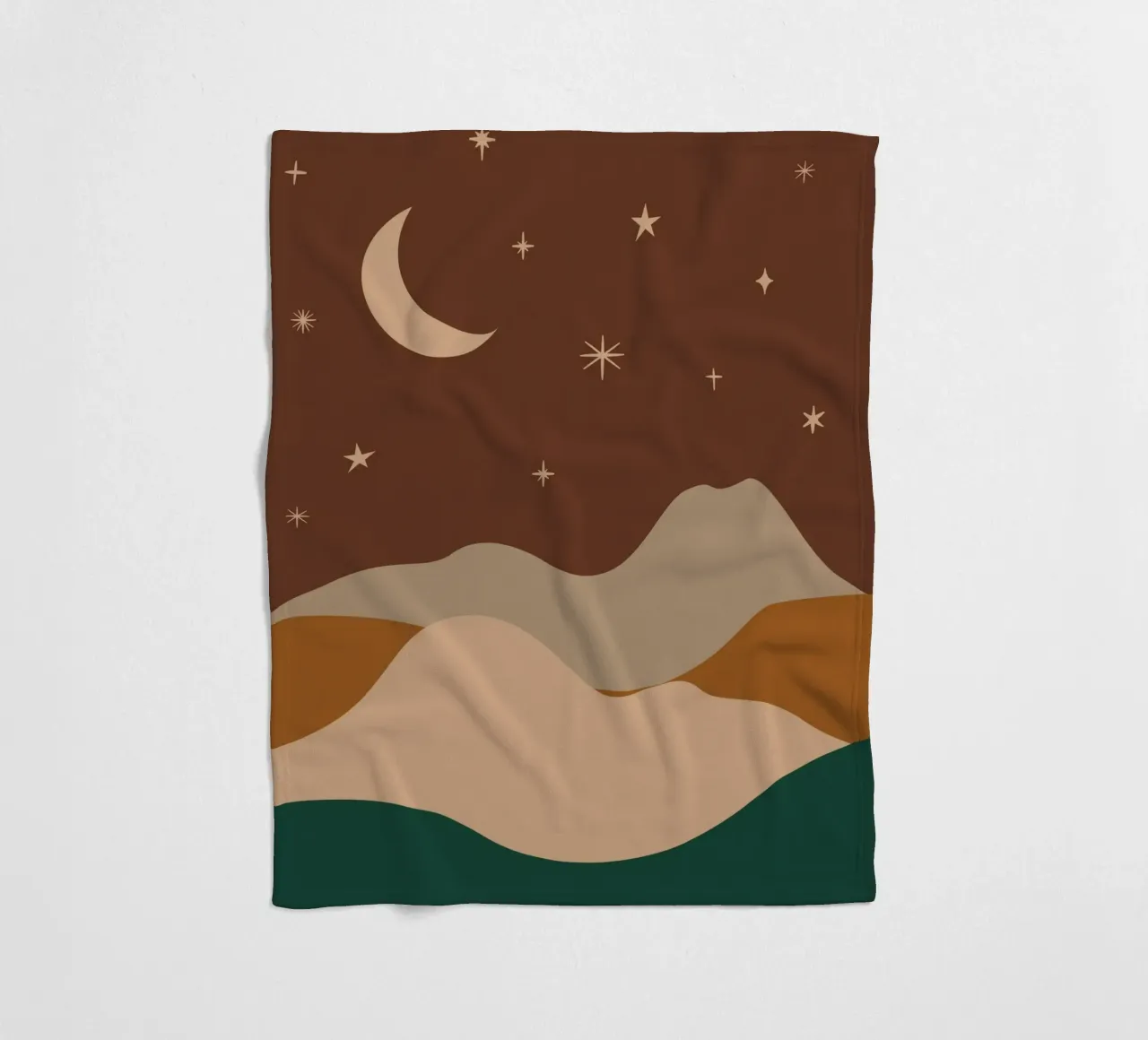 Paesaggio notturno Boho coperta in pile da IamHomeStudio