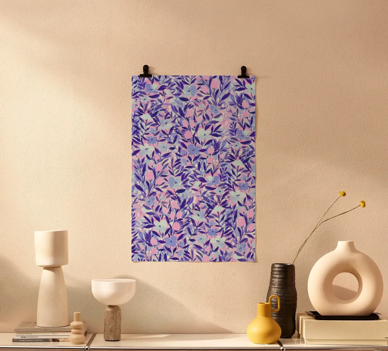 Nonchalant Pink poster con telaio in legno da Jacqueline Maldonado