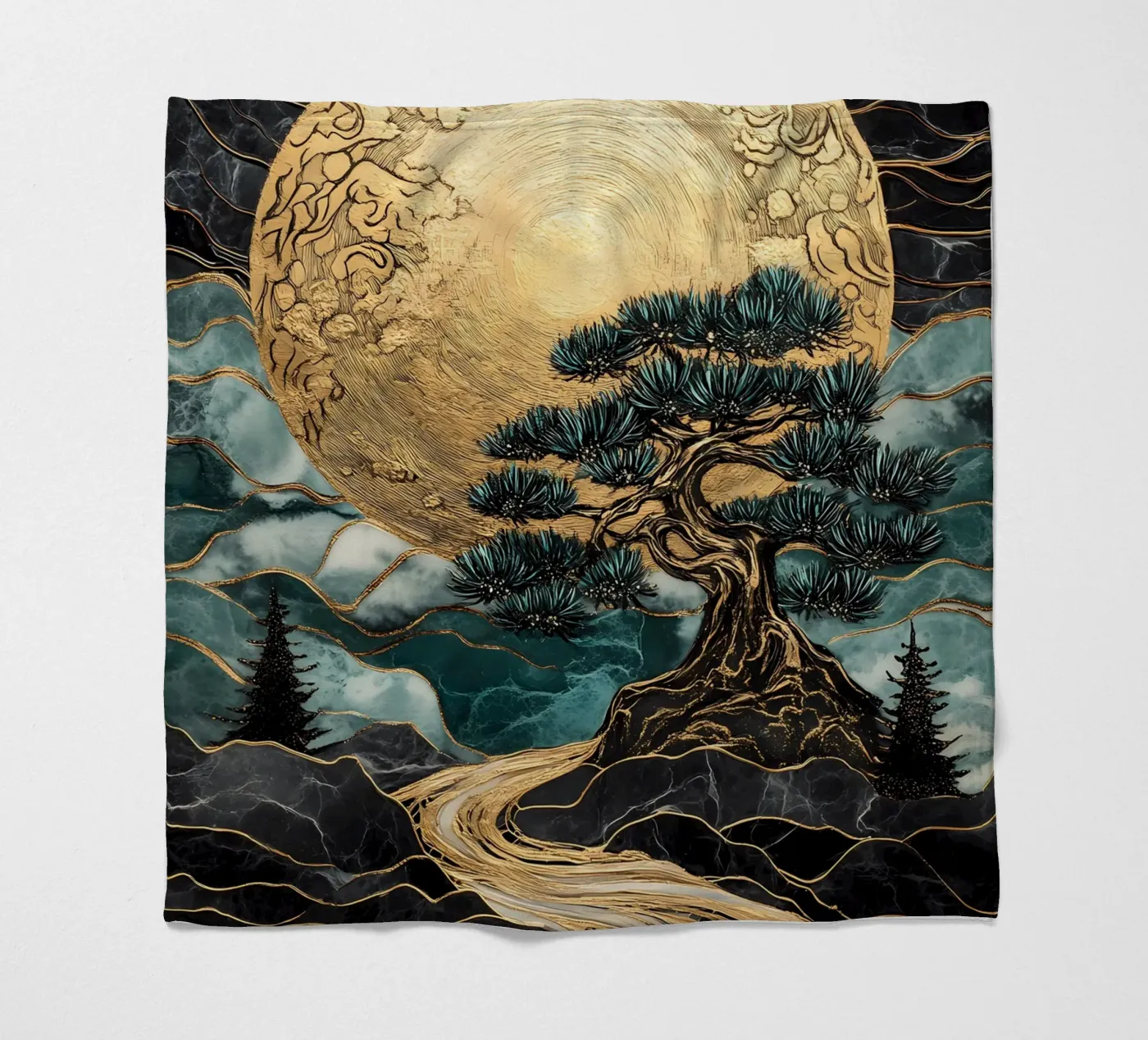 Harmony Tree fleece blanket by IamHomeStudio