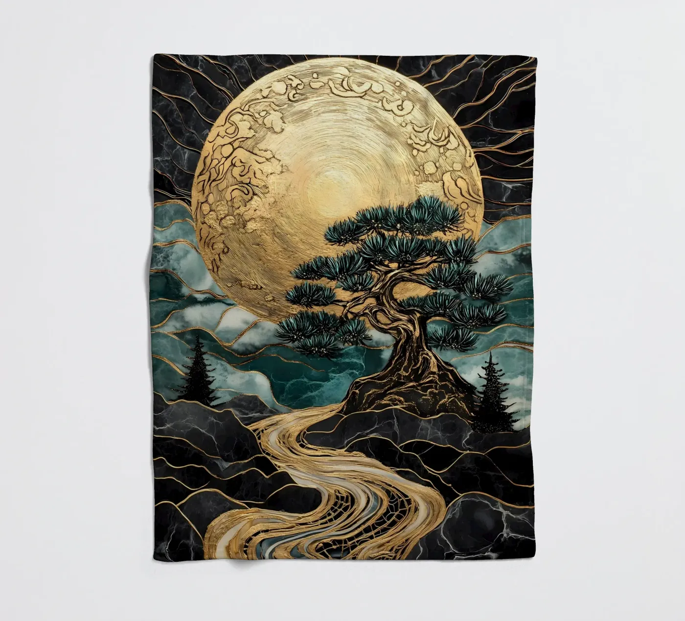 Harmony Tree fleece blanket by IamHomeStudio