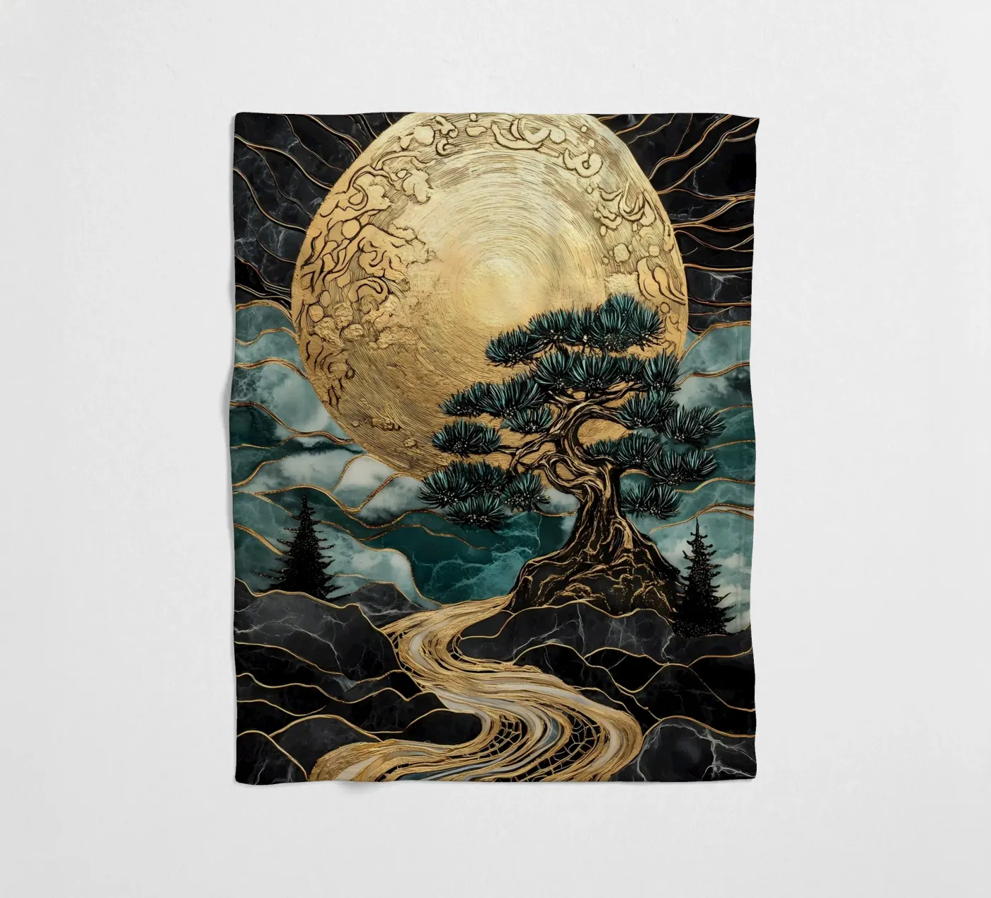 Harmony Tree fleece blanket by IamHomeStudio