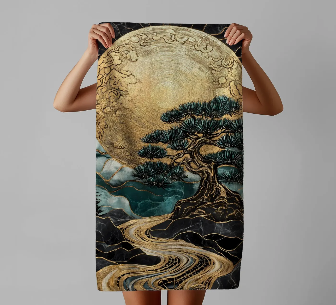 Harmonieboom badhanddoek van IamHomeStudio