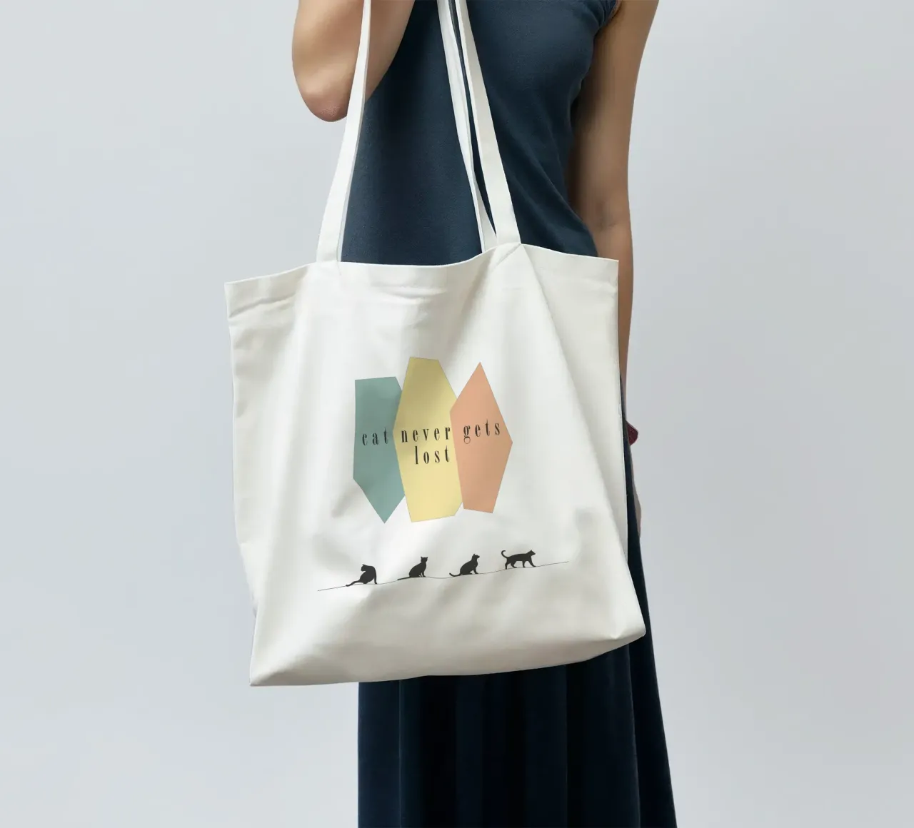 cat never gets lost borsa in juta da natural neutral