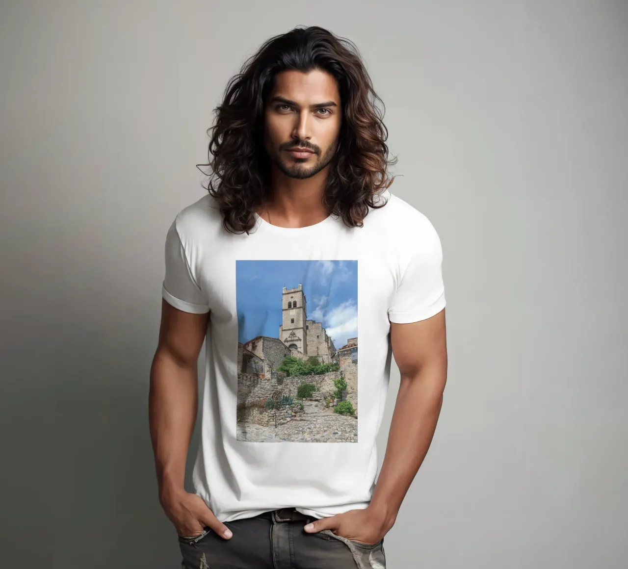 Eglise Saint-Vincent-d'En-Haut, Eus camiseta de Dave Hare Photography