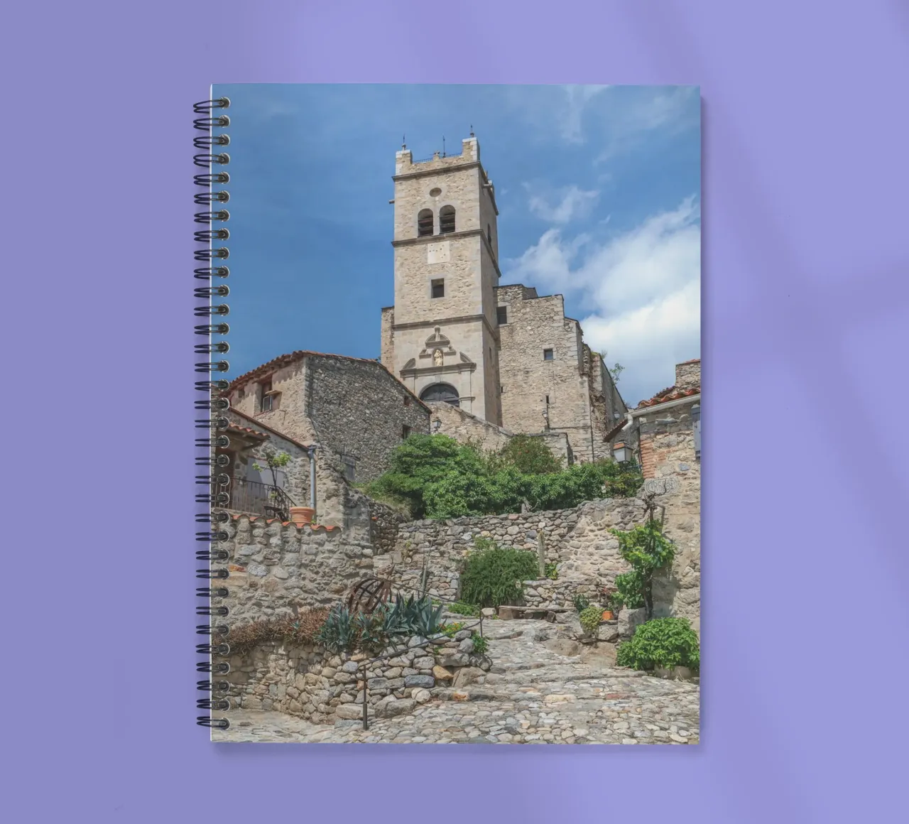 Eglise Saint-Vincent-d'En-Haut, Eus spiral notebook by Dave Hare Photography