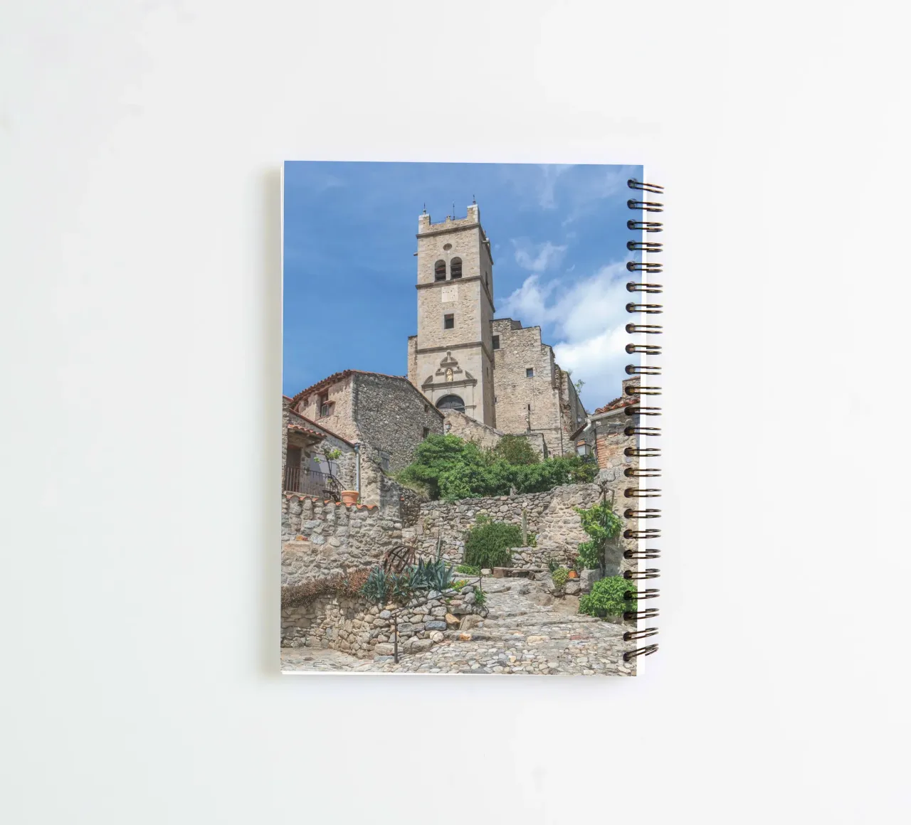 Eglise Saint-Vincent-d'En-Haut, Eus spiral notebook by Dave Hare Photography