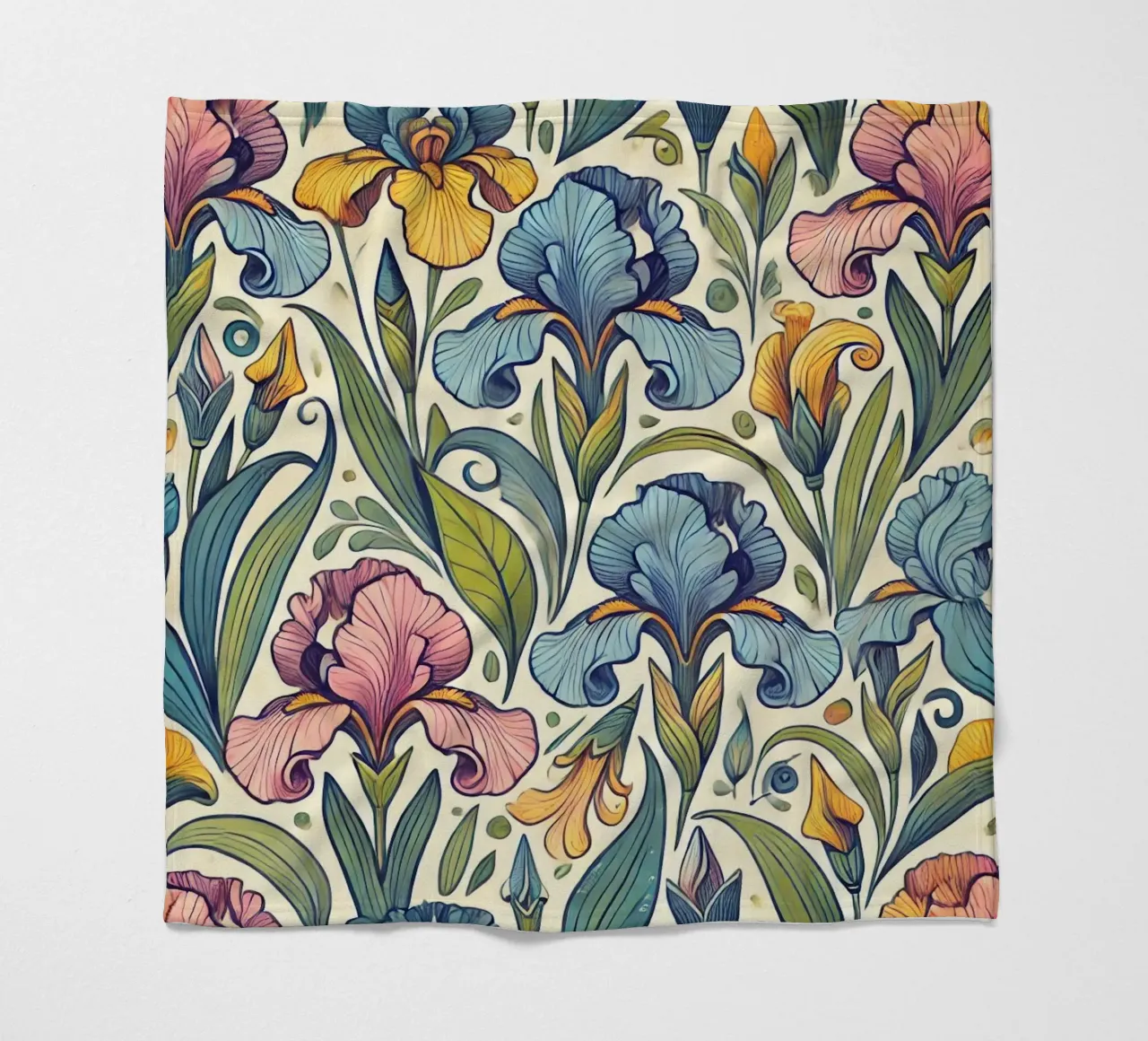 Irises Imagination fleece blanket by Organic Aesthetics