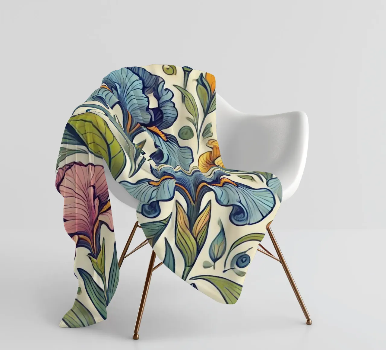 Irises Imagination fleece blanket by Organic Aesthetics