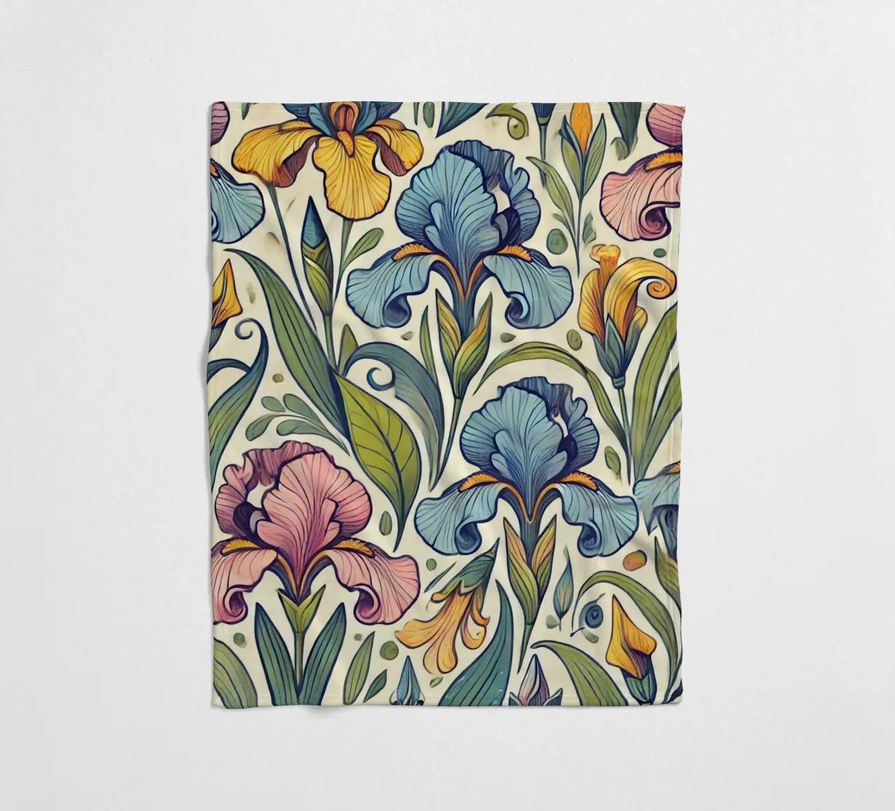 Irises Imagination fleece blanket by Organic Aesthetics