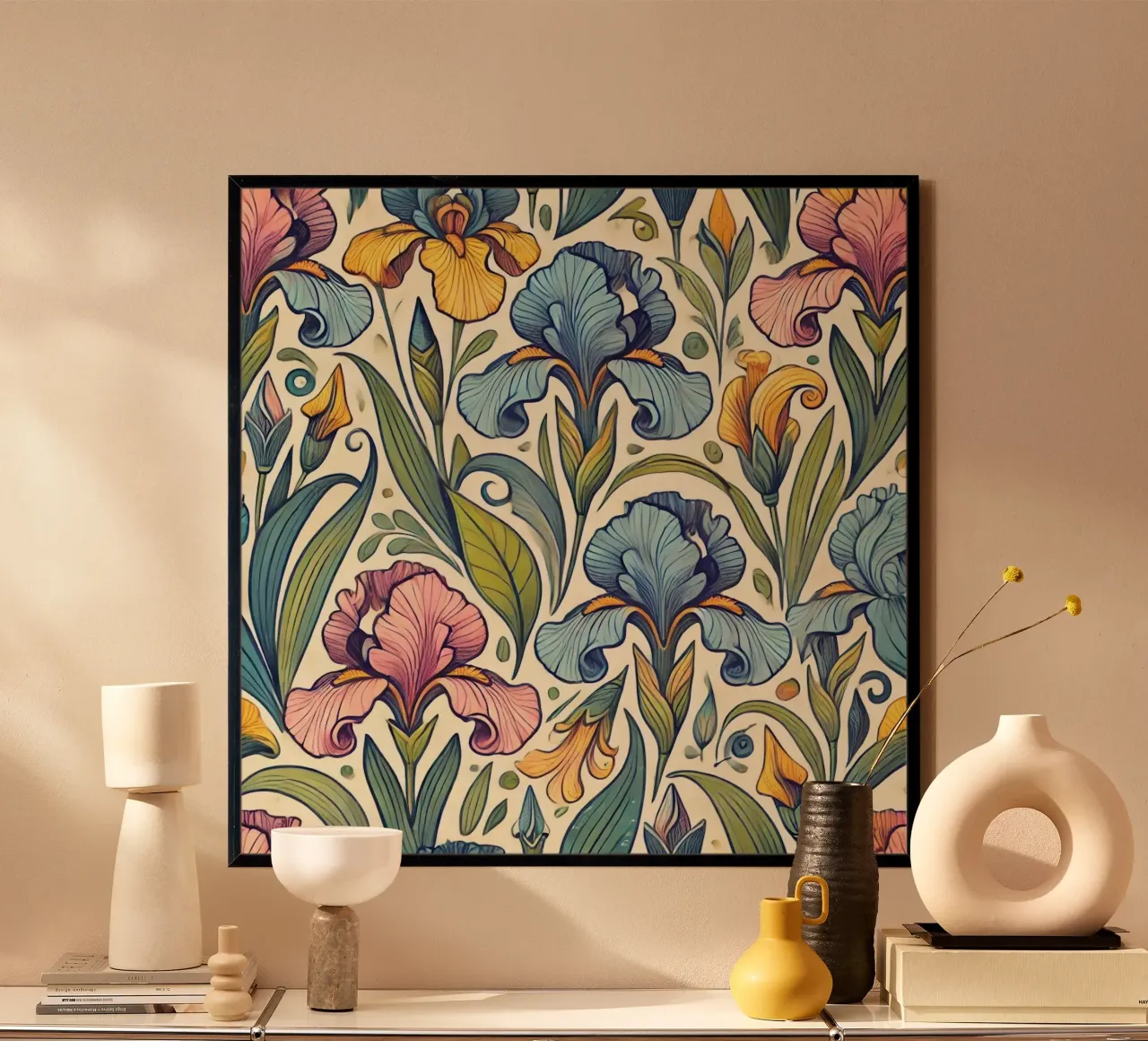 Immaginazione Iris poster con telaio in plastica da Organic Aesthetics