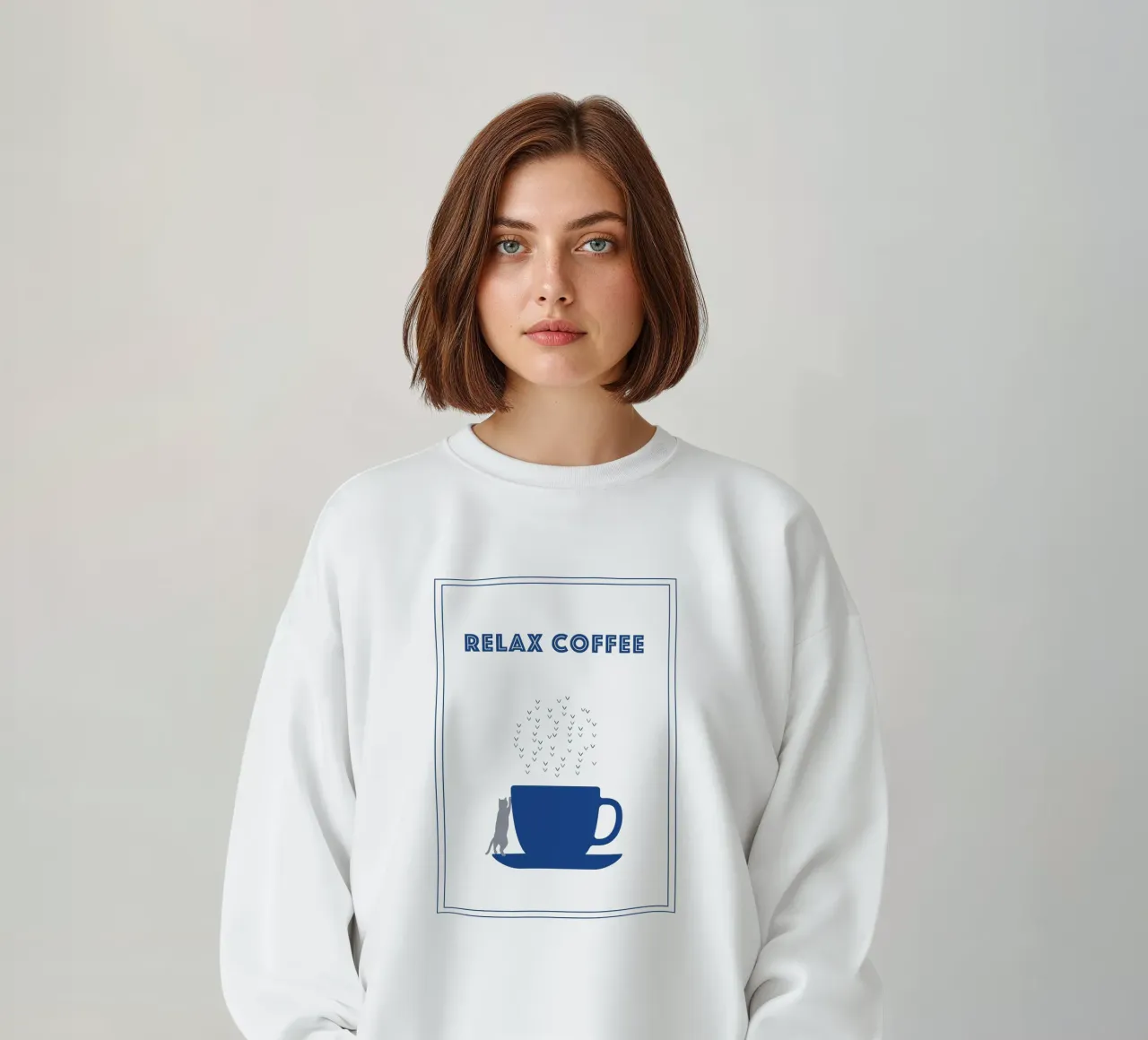 RELAX COFFEE CAT felpa da natural neutral