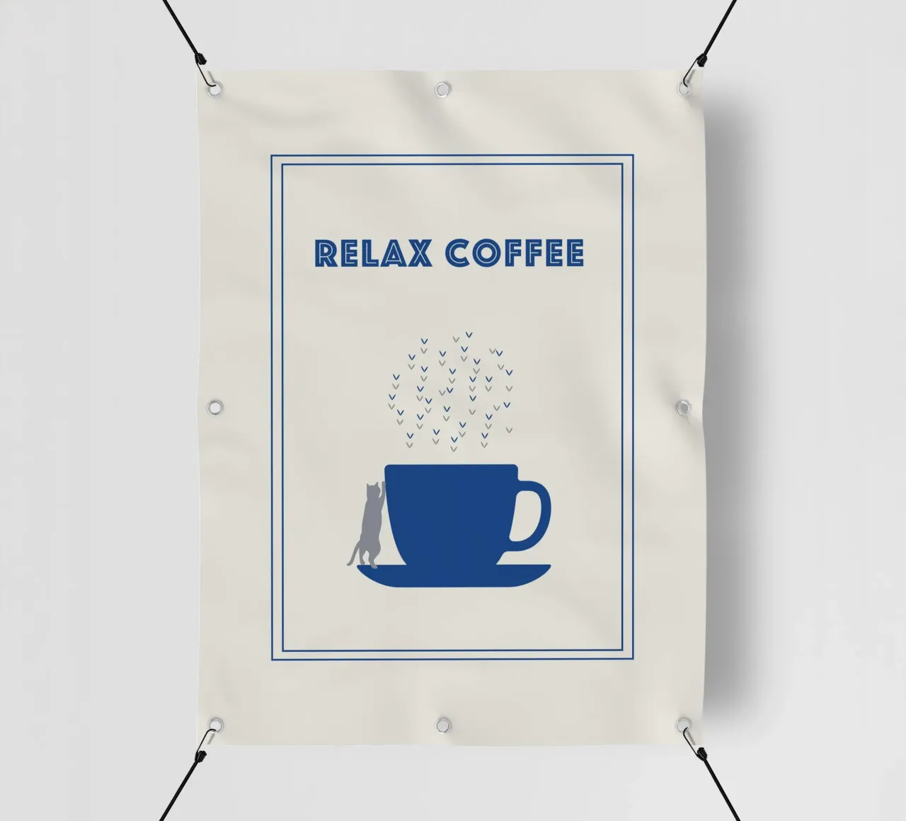 RELAX COFFEE CAT telo in pvc da natural neutral