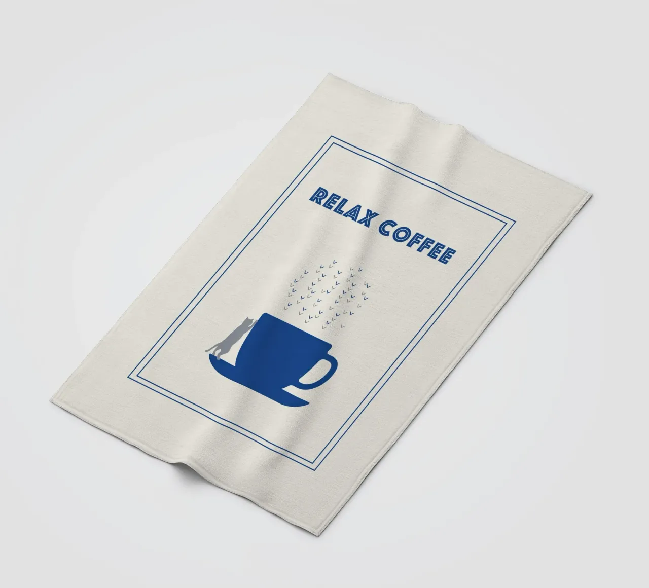 RELAX COFFEE CAT fleece blanket by natural neutral
