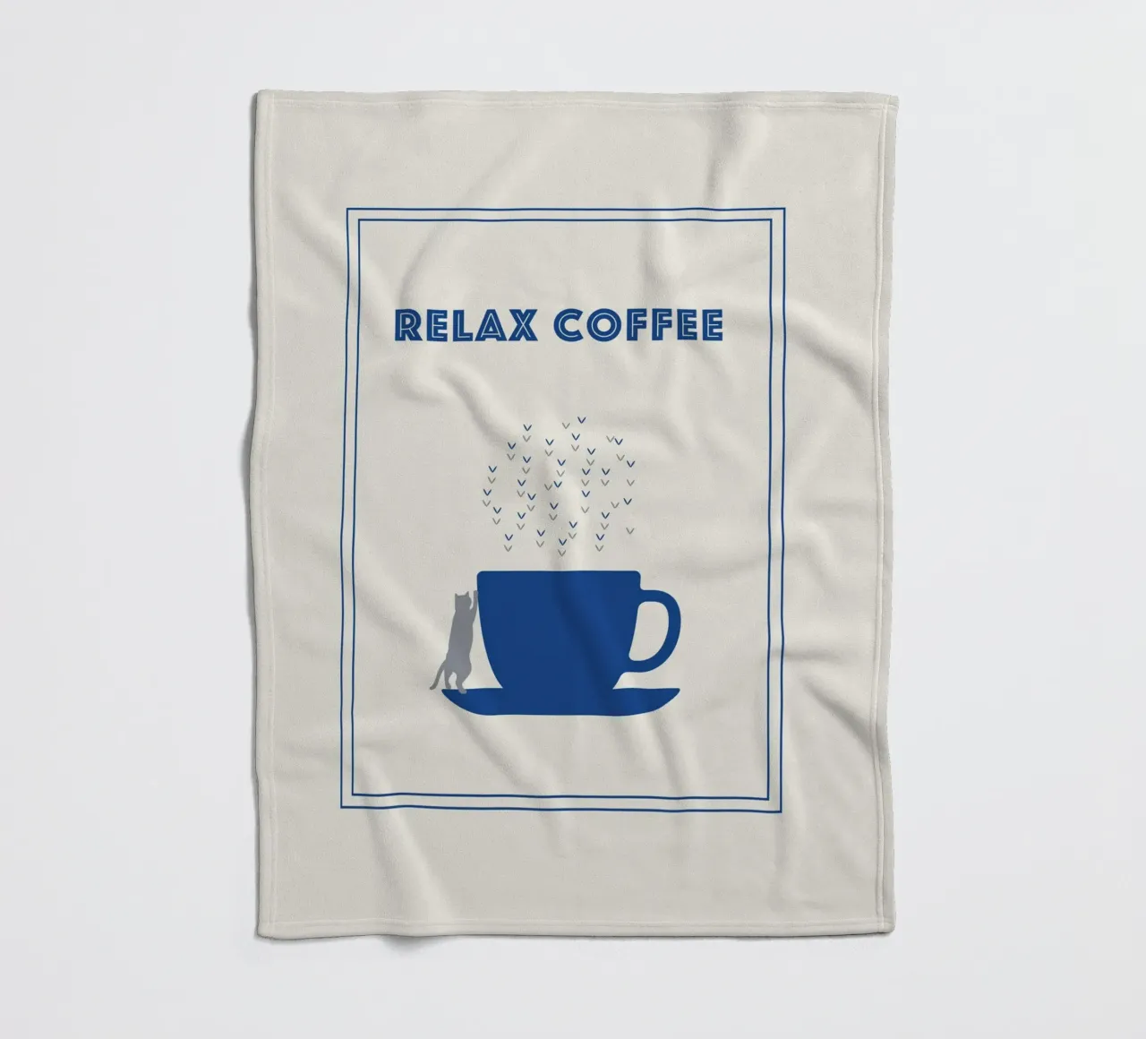 RELAX COFFEE CAT fleece blanket by natural neutral