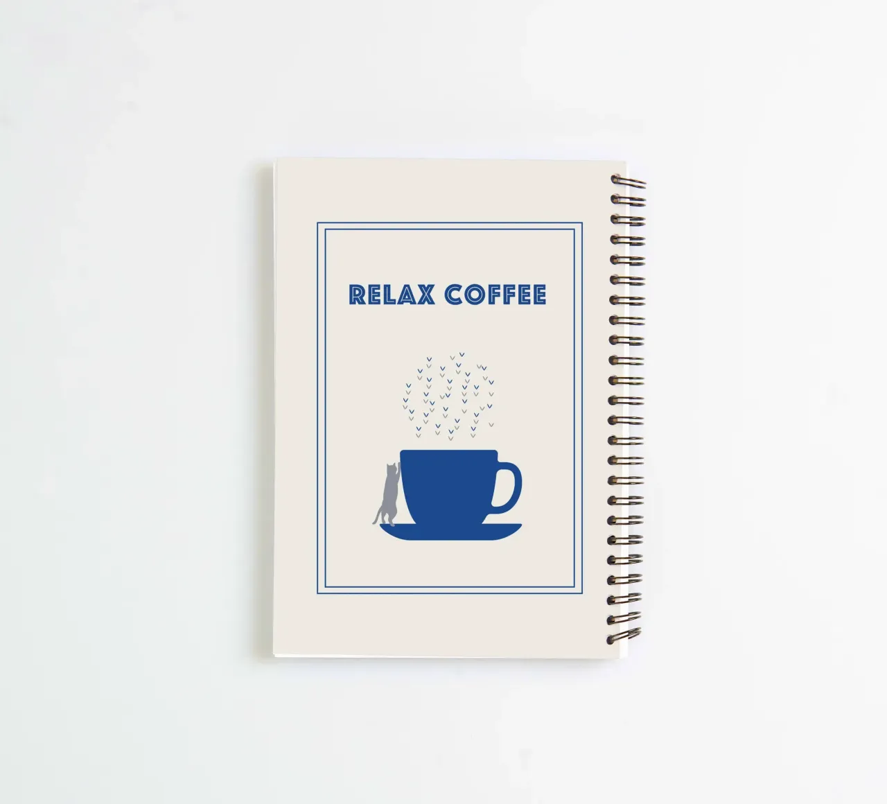RELAX COFFEE CAT spiral notebook by natural neutral