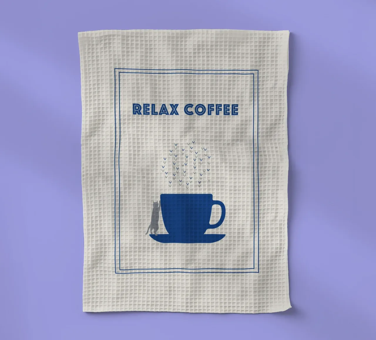 RELAX COFFEE CAT canovaccio da cucina da natural neutral