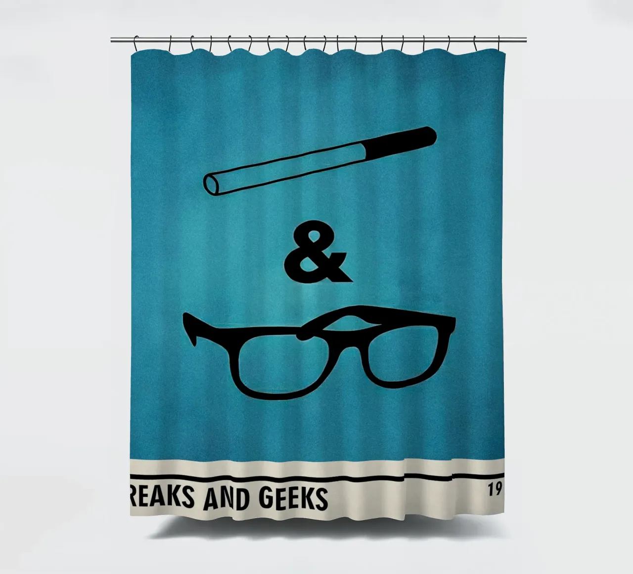 Freaks and Geeks shower curtain by TheArtstudio