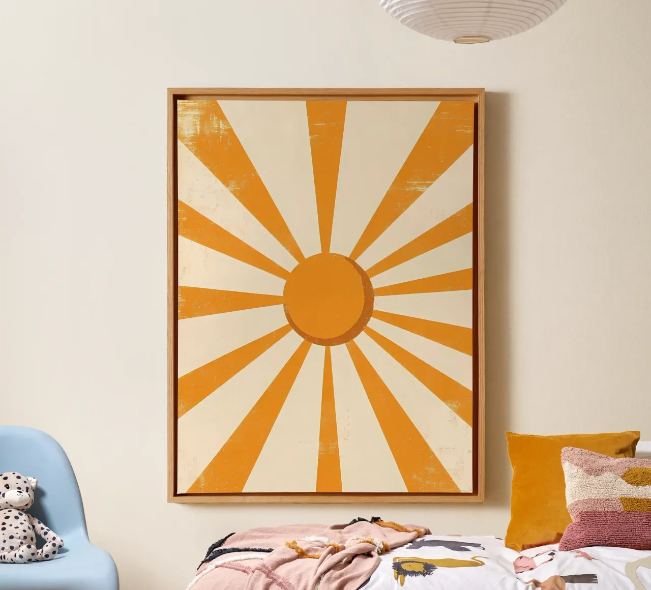 Sole Boho tela con Cornice a cassetta da IamHomeStudio