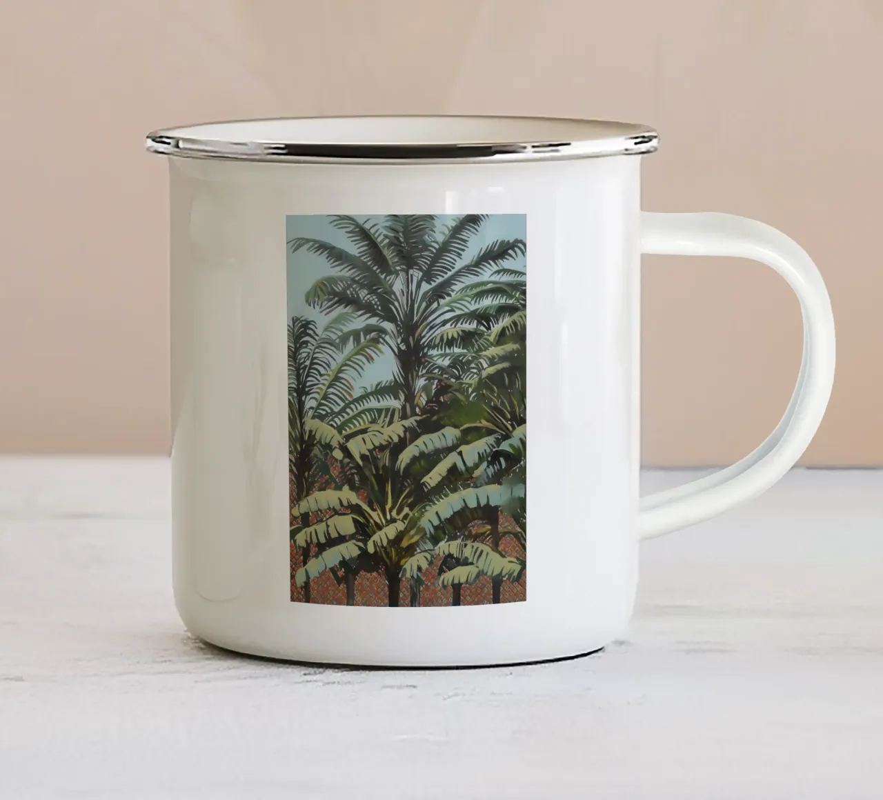 Fantasie floreali di Palmen tazza in smalto da Carinaprint