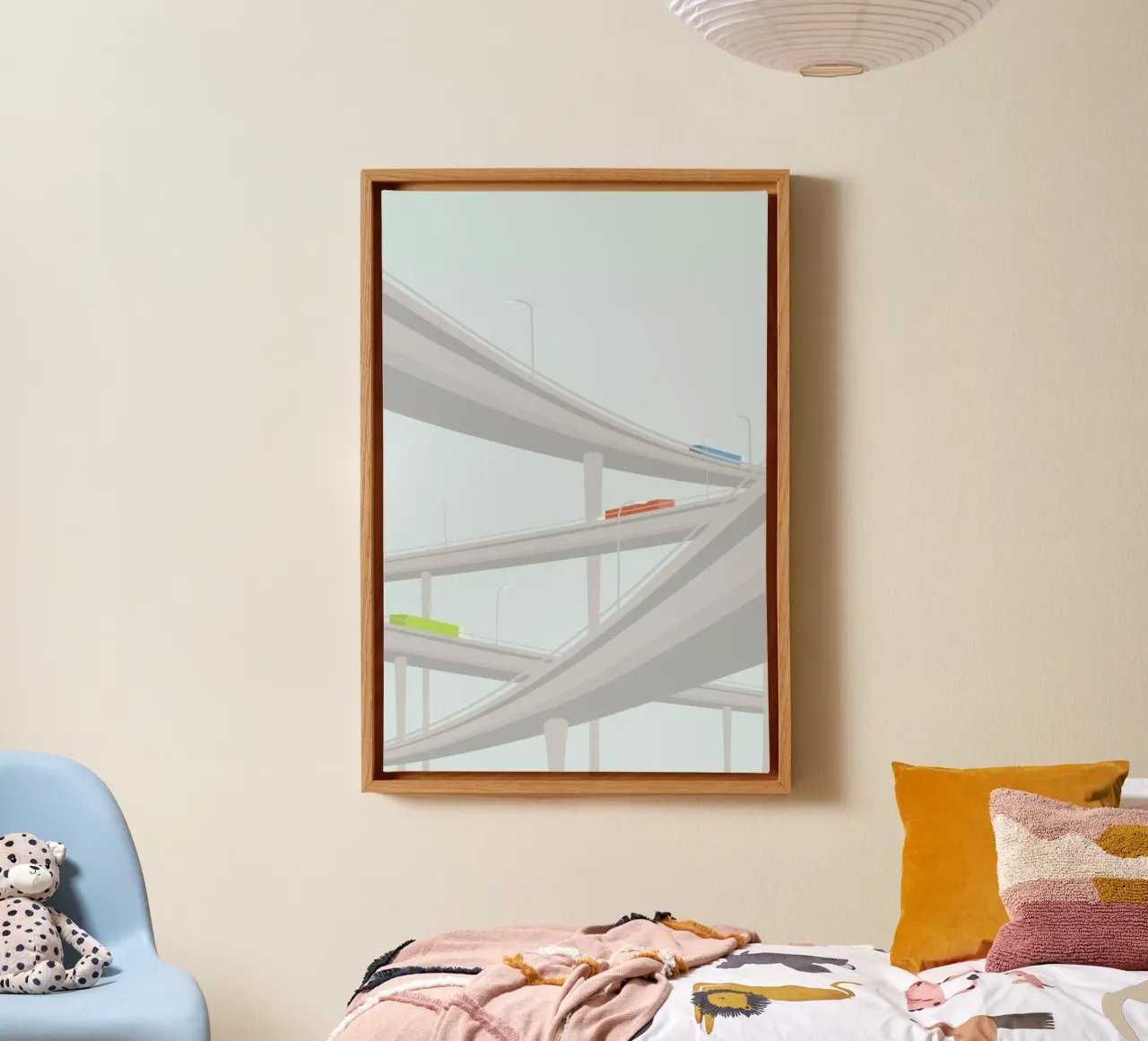Motorvejskryds canvas with Floater frame by Swen Swensøn