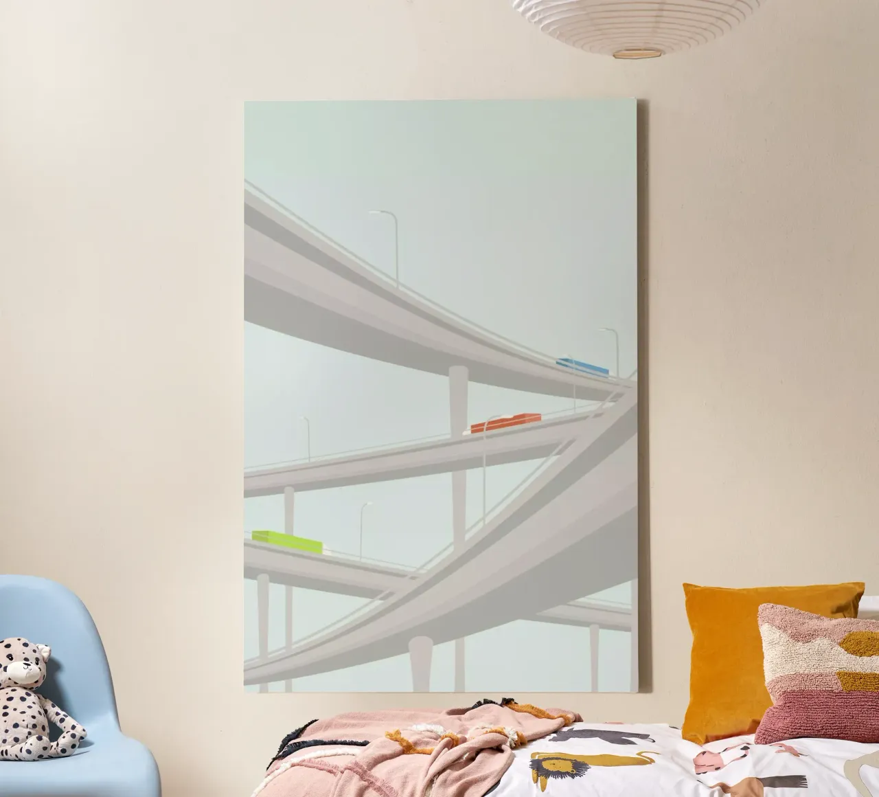 Motorvejskryds canvas with Floater frame by Swen Swensøn
