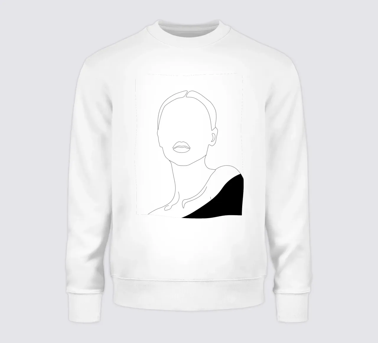 Line art minimale di donna felpa da Urban Art Draw