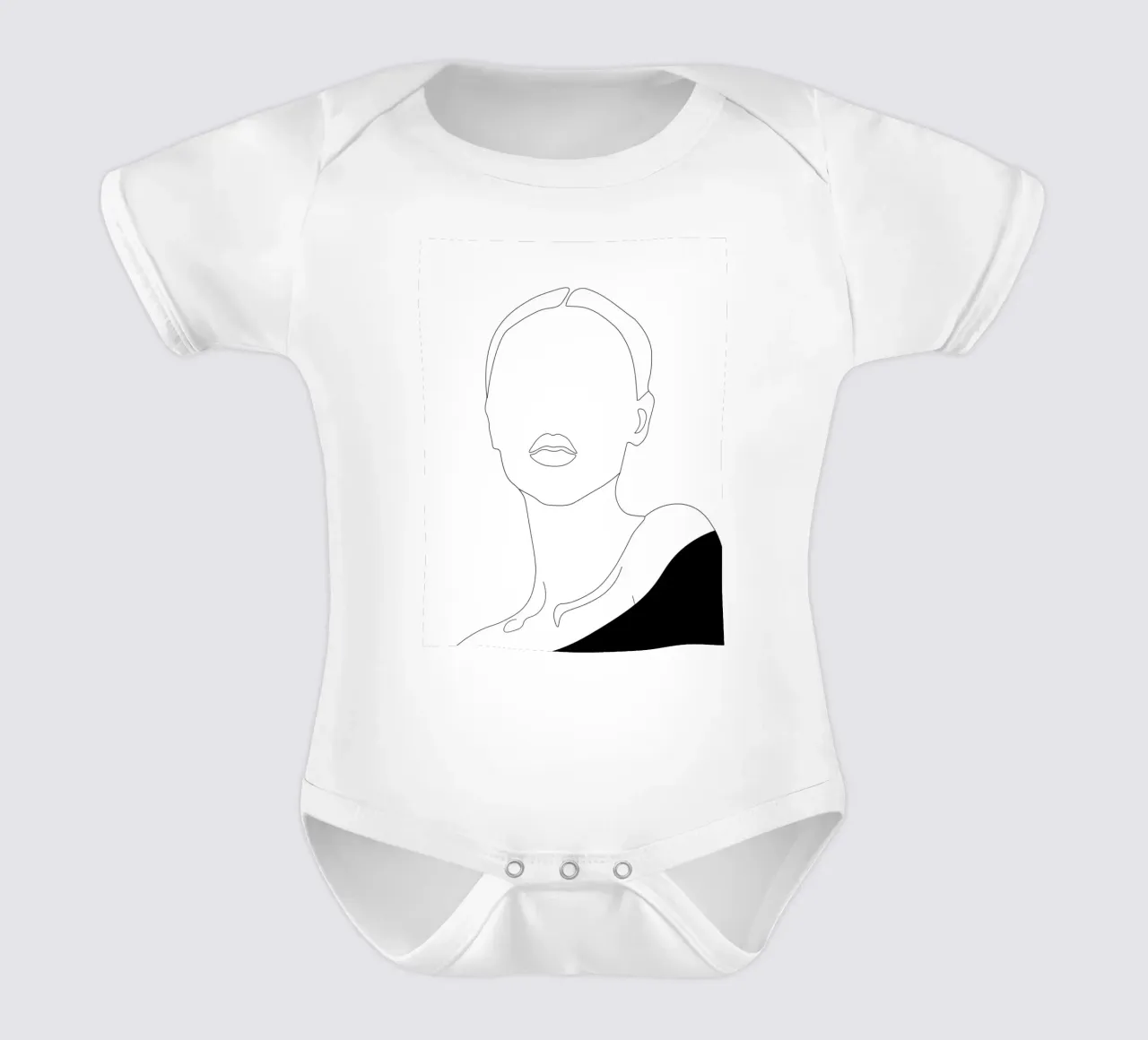 Frau minimal line art Kurzarm Babybody von Urban Art Draw