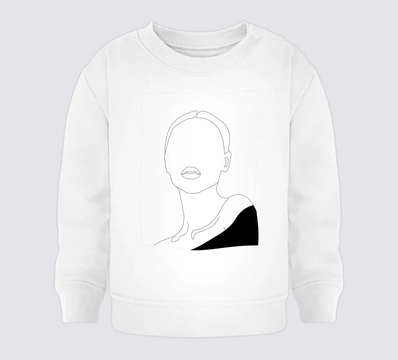 Line art minimale di donna felpa neonato da Urban Art Draw