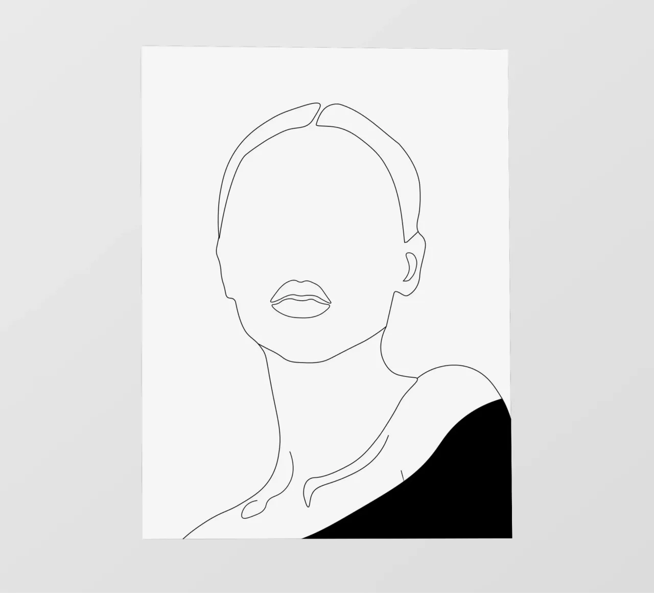 Femme - dessin au trait minimal papier peint photo de Urban Art Draw