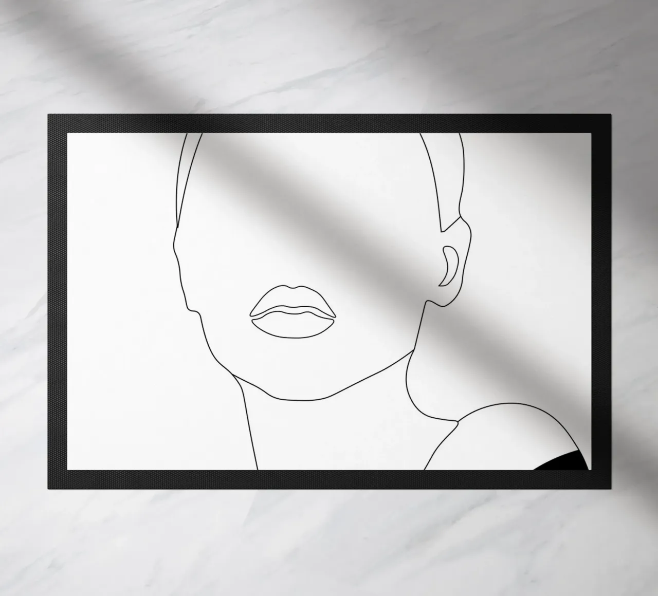 Line art minimale di donna zerbino da Urban Art Draw