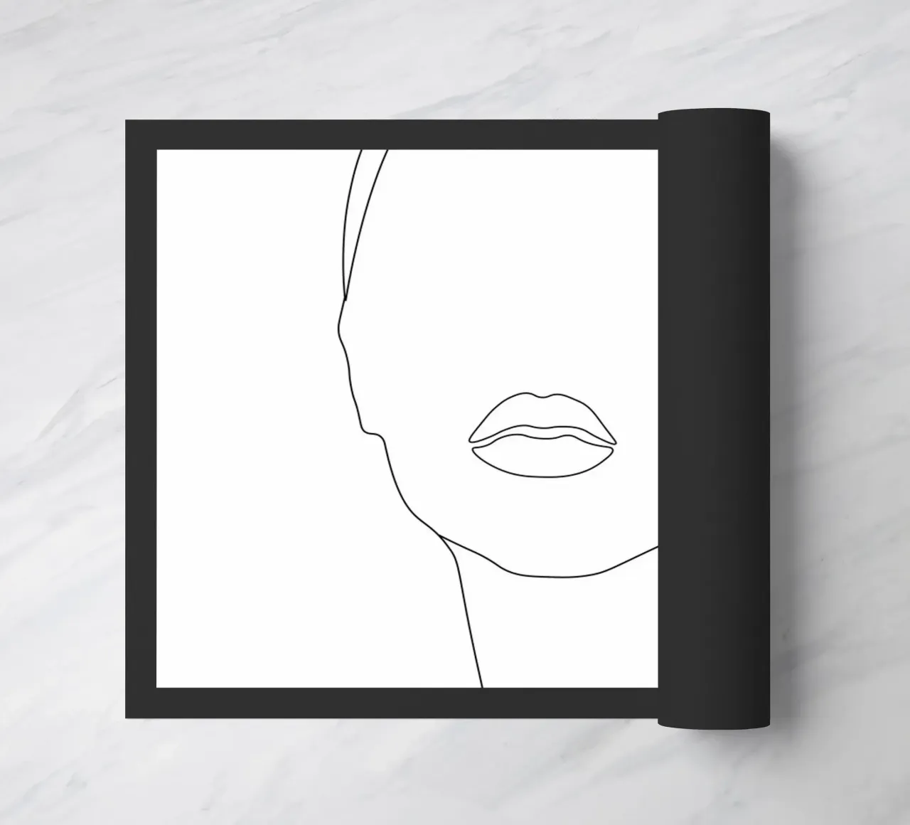 Line art minimale di donna zerbino da Urban Art Draw