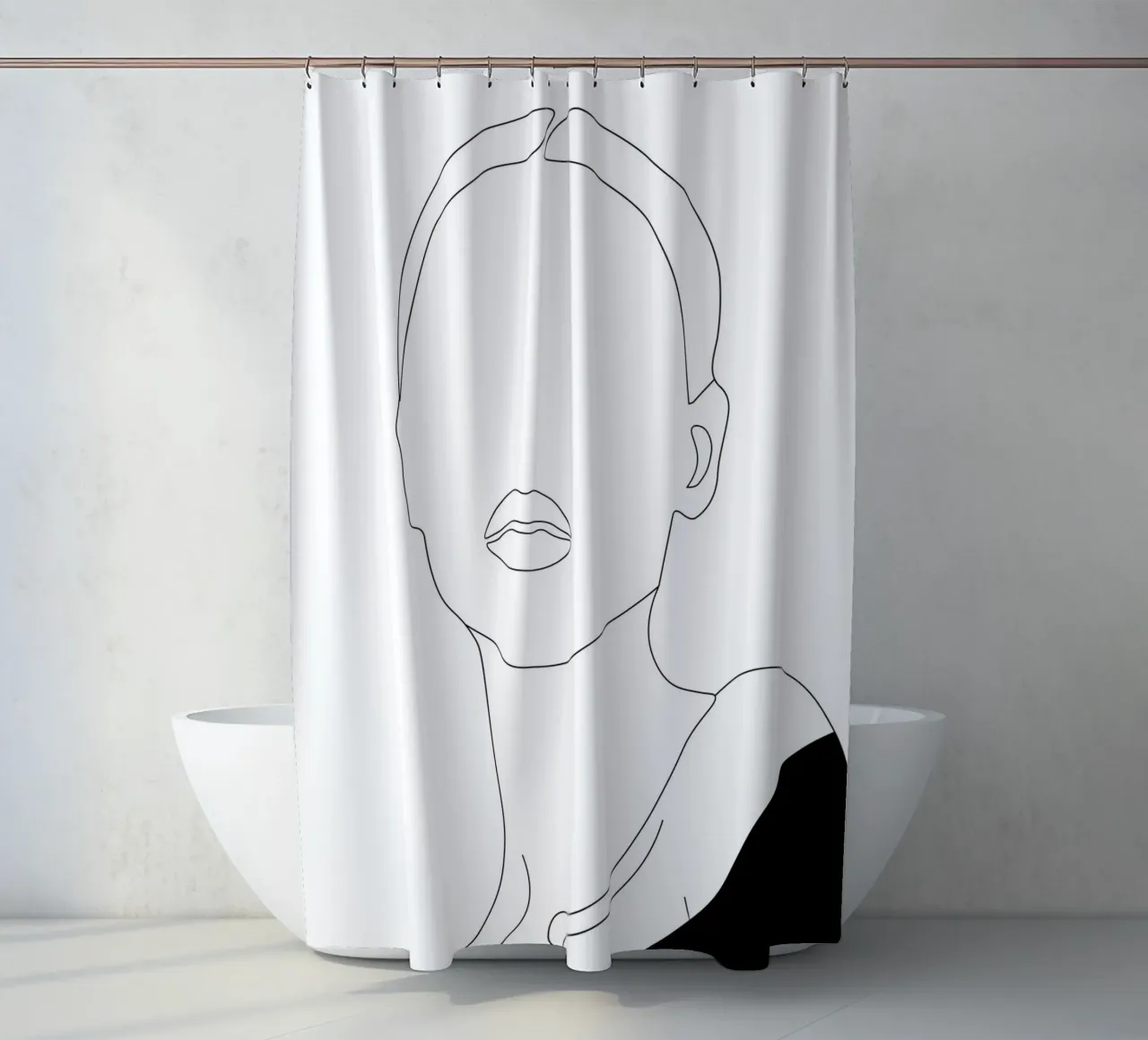 Frau minimal line art Duschvorhang von Urban Art Draw