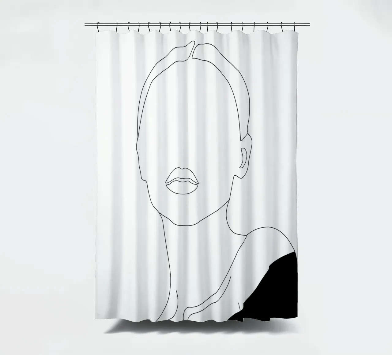 Frau minimal line art Duschvorhang von Urban Art Draw