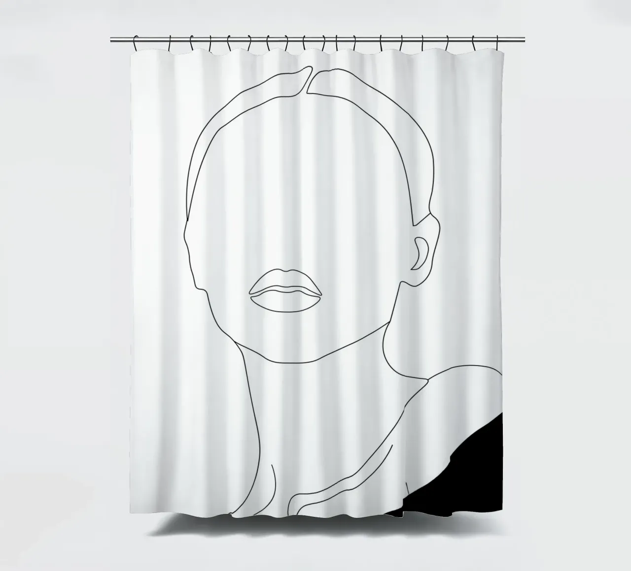 Frau minimal line art Duschvorhang von Urban Art Draw