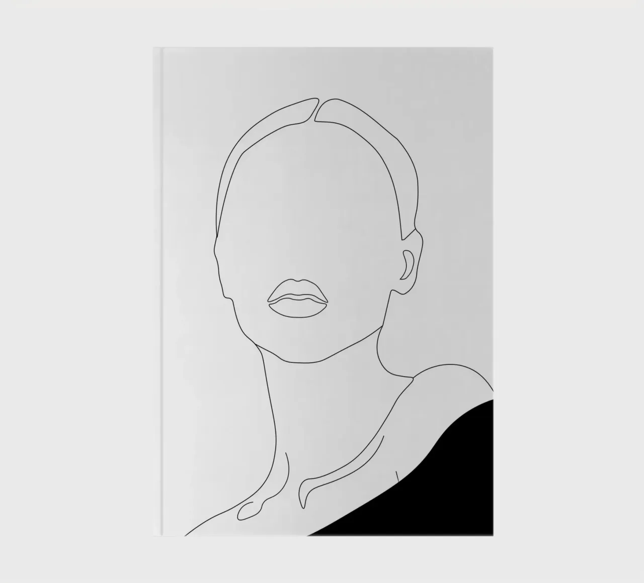 Woman minimal line art notebook by Urban Art Draw