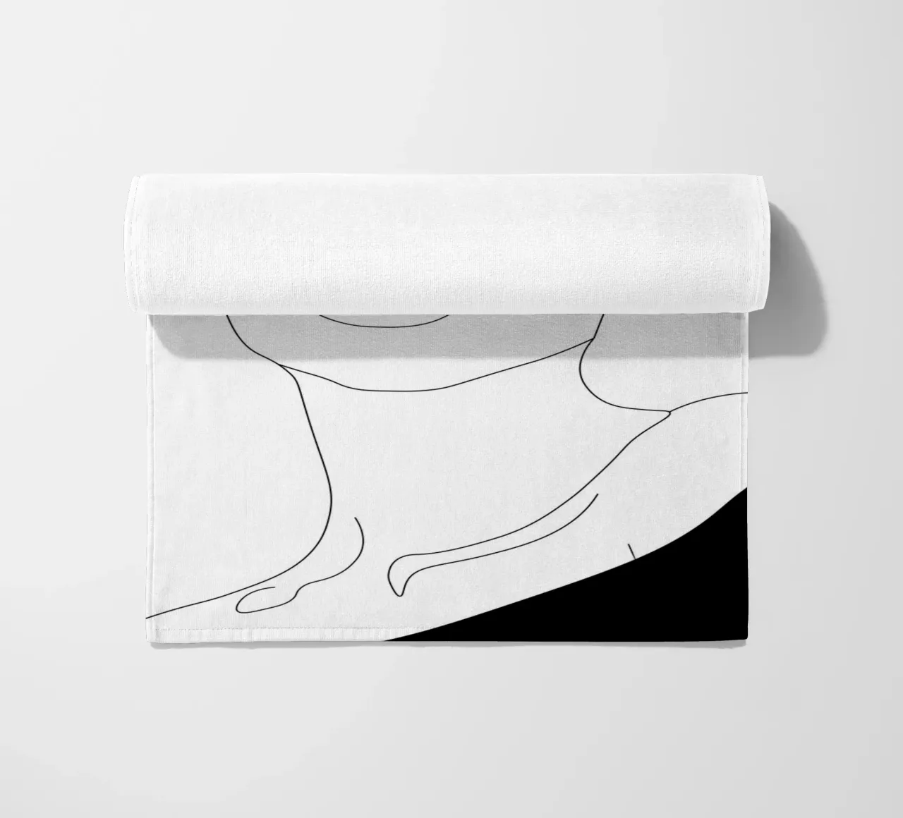 Line art minimale di donna telo mare da Urban Art Draw