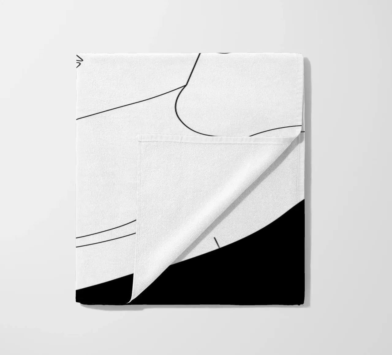 Line art minimale di donna telo mare da Urban Art Draw