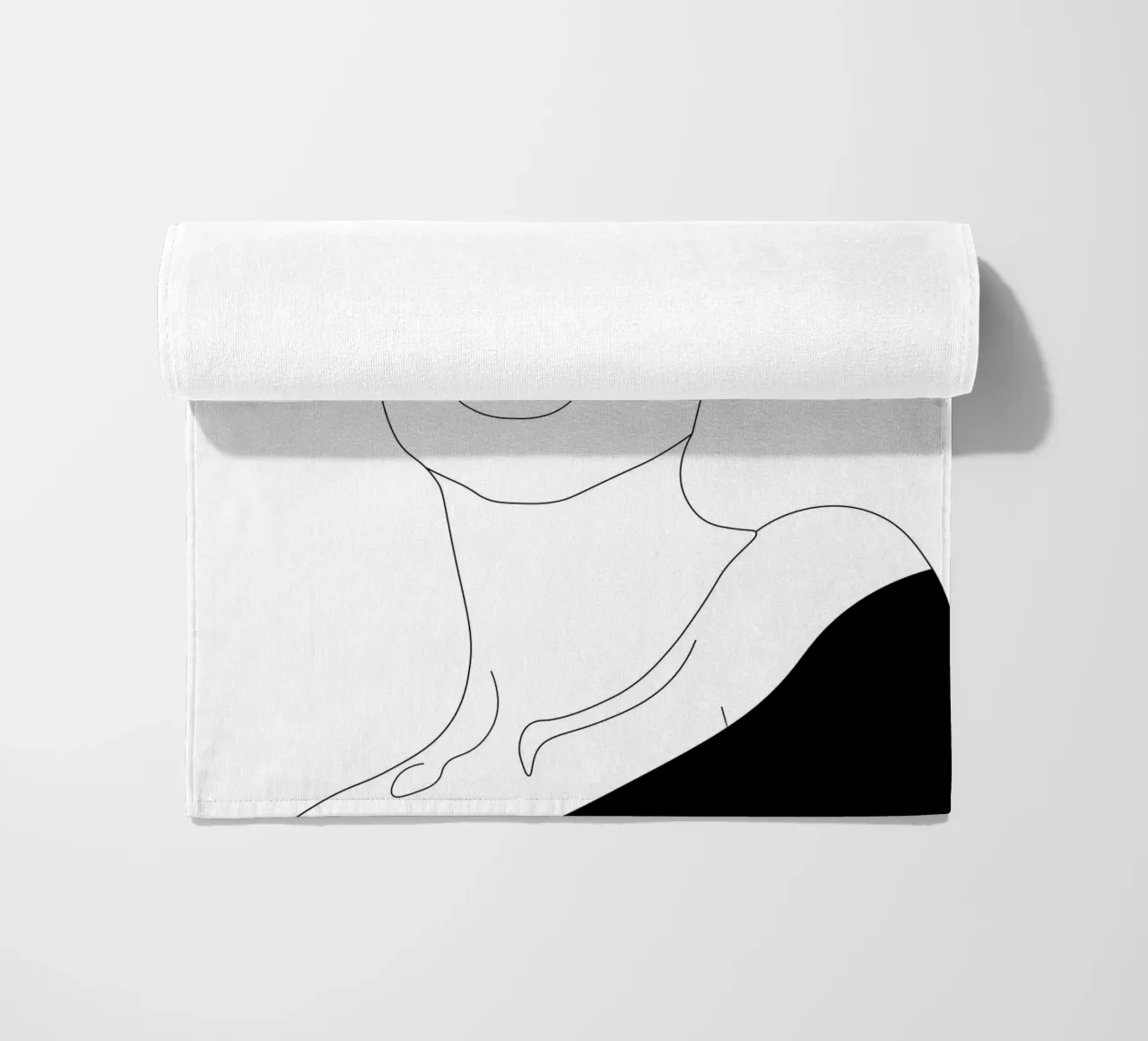 Line art minimale di donna telo mare da Urban Art Draw