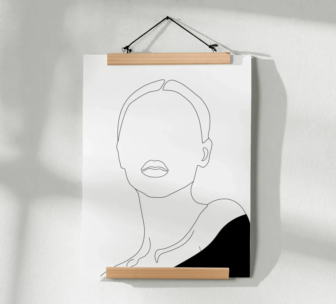 Line art minimale di donna carta hahnemühle da Urban Art Draw