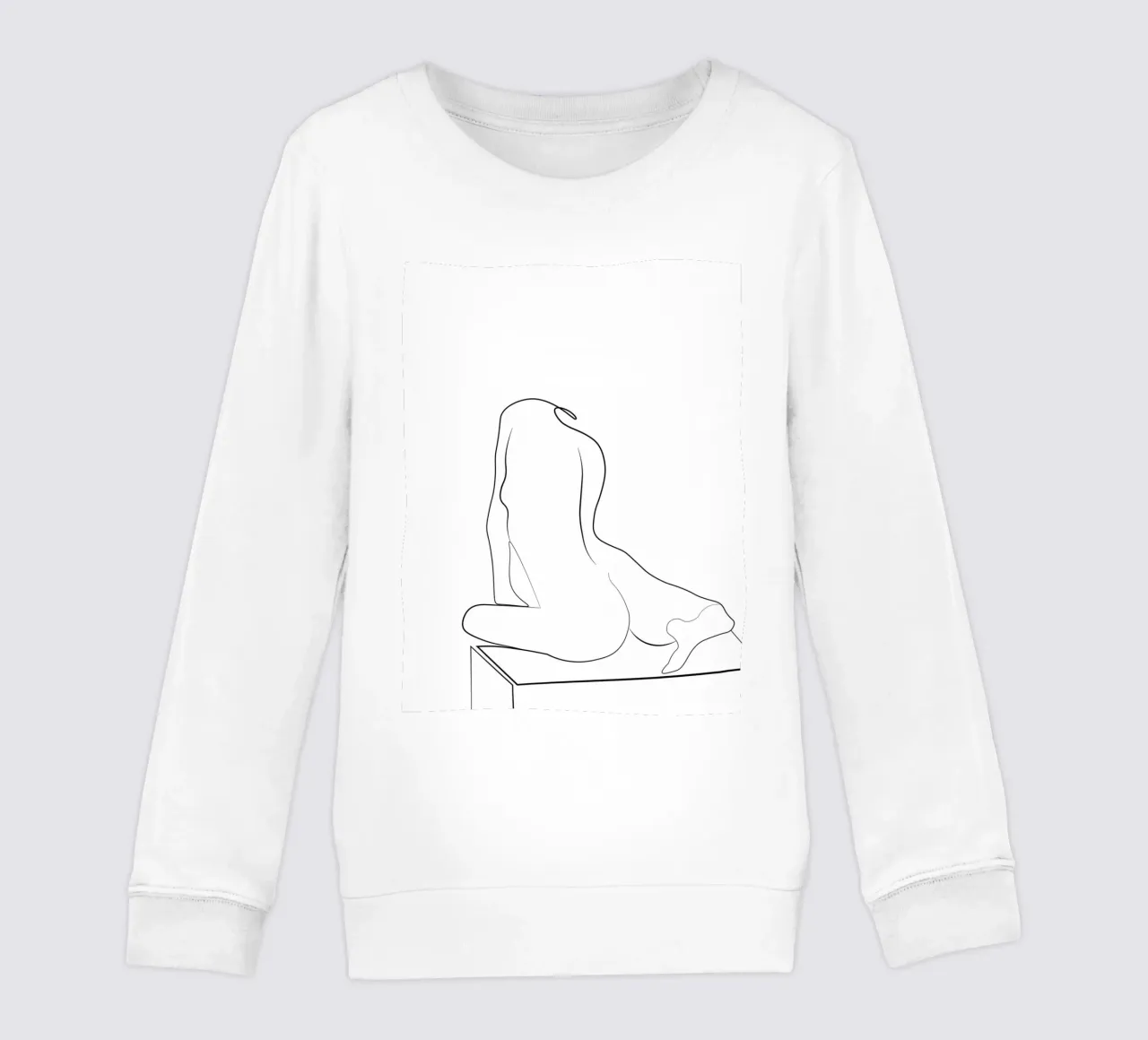 Naakte vrouw minima lijntekeningen kinder sweatshirt van Urban Art Draw