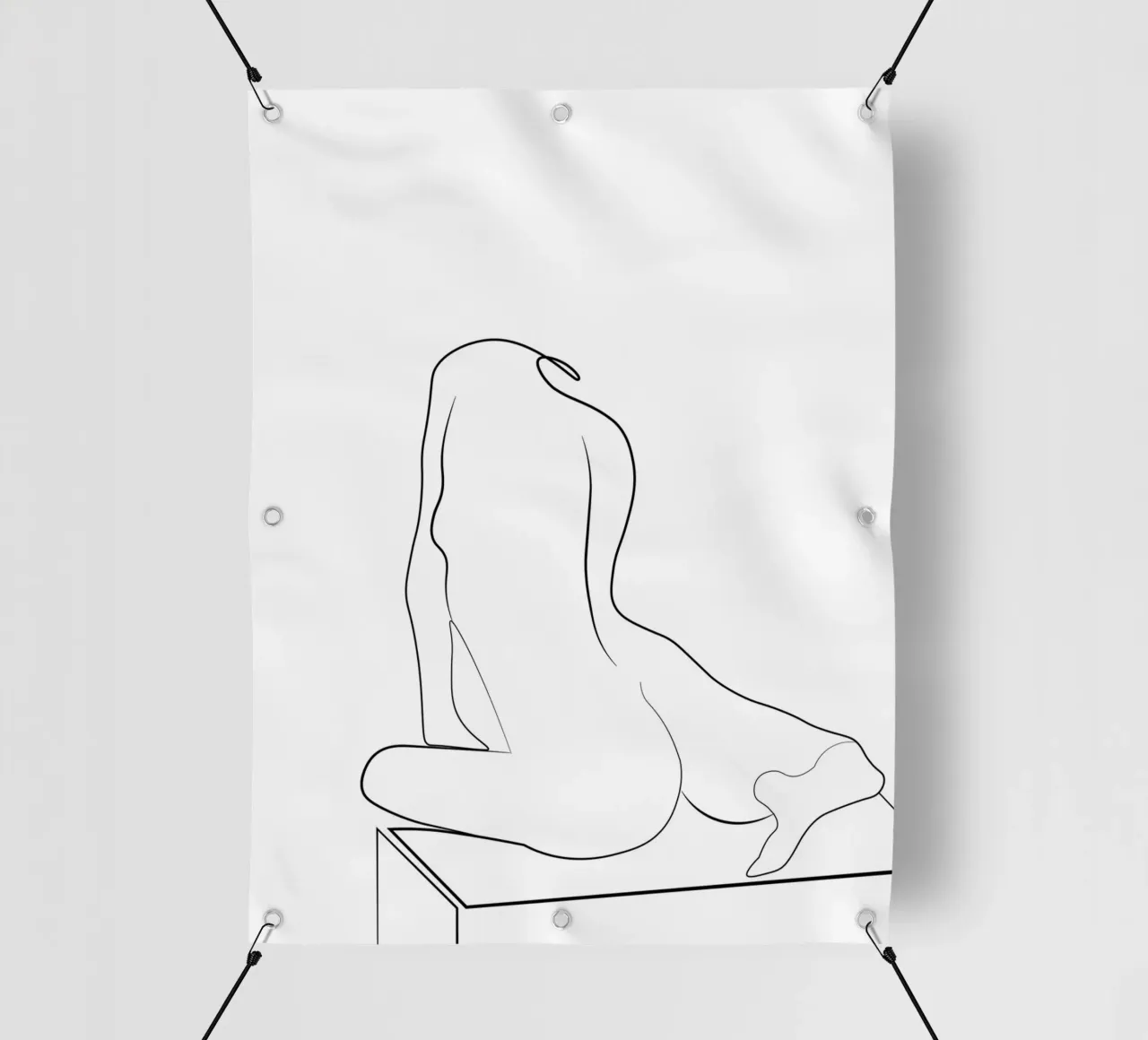 Nude woman minima line art pvc cover by Urban Art Draw