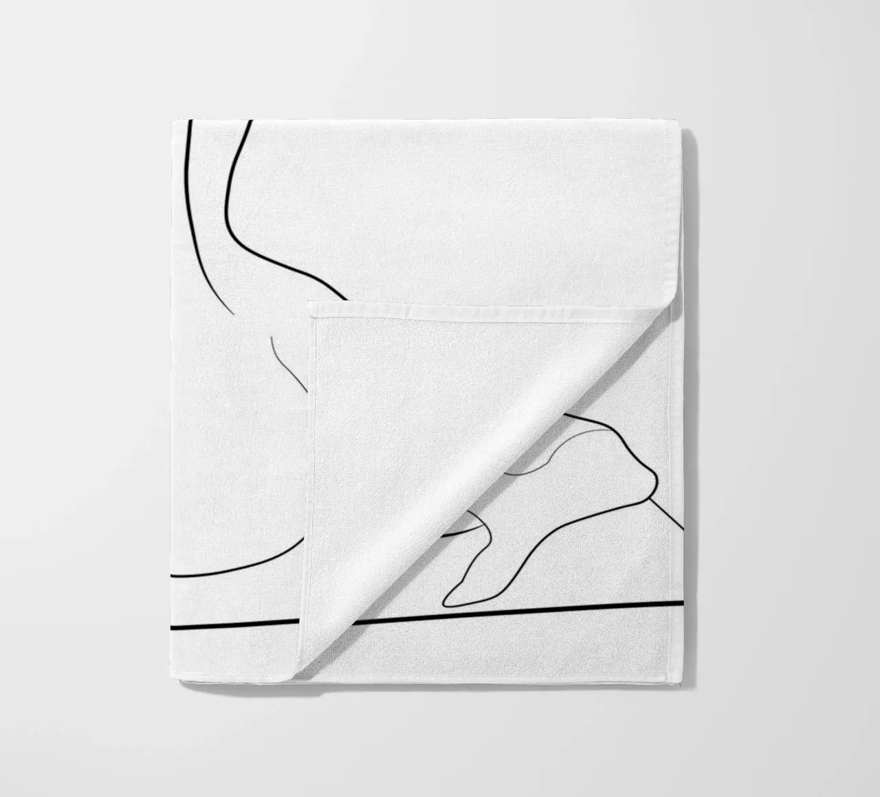 Nudo di donna minima line art telo mare da Urban Art Draw