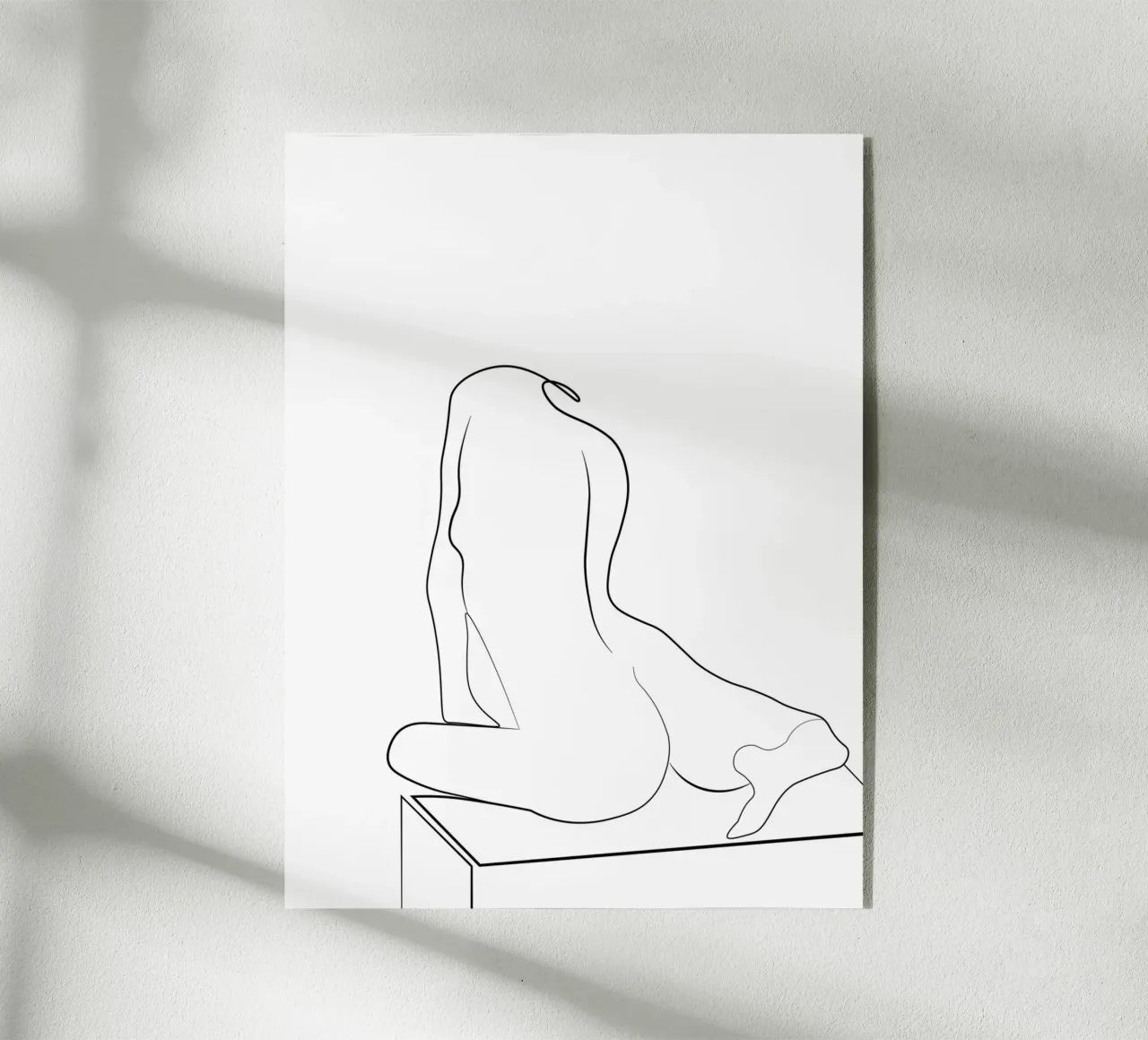 Mujer desnuda minima line art metacrilato de Urban Art Draw