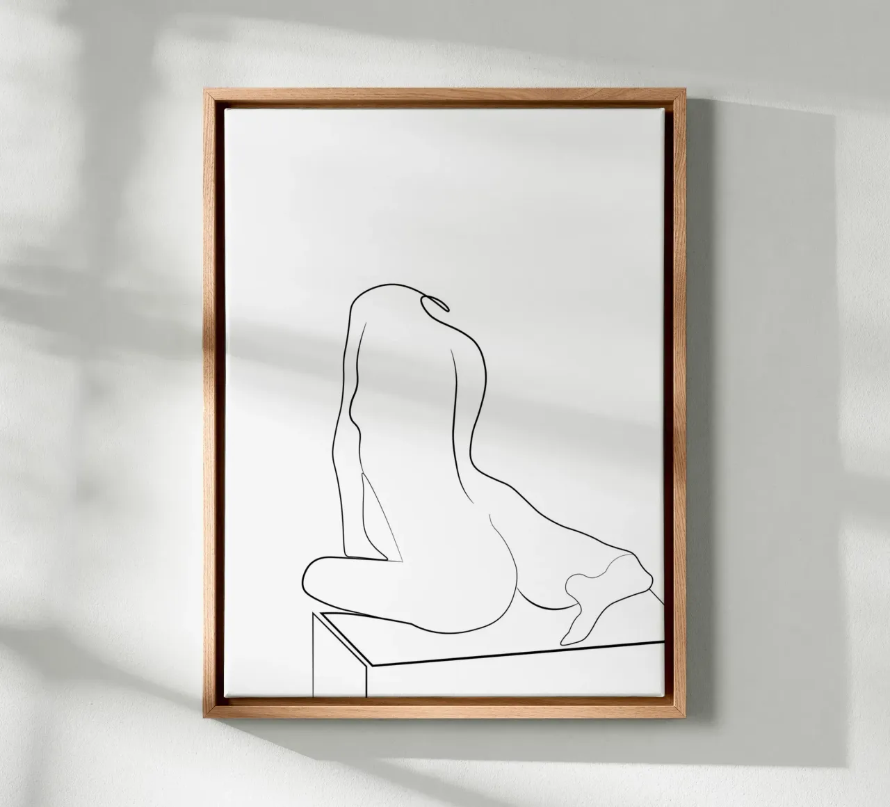 Nude woman minima line art canvas by Urban Art Draw