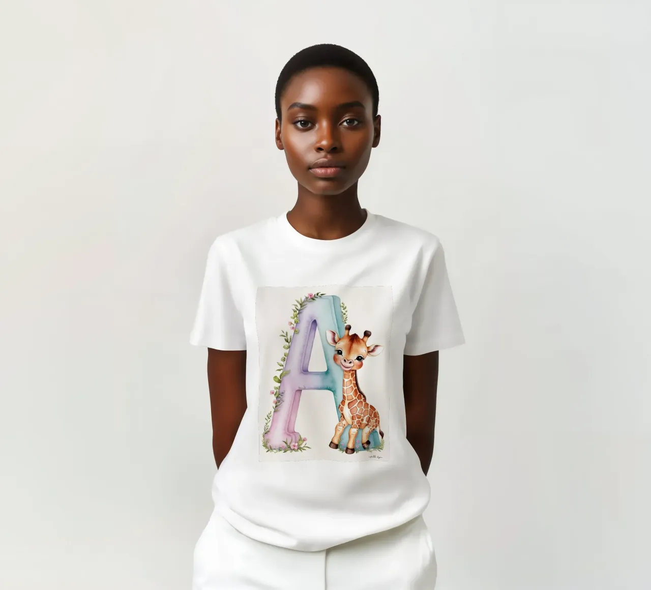 Lettera A Girrafe bambini t-shirt da Kids zone