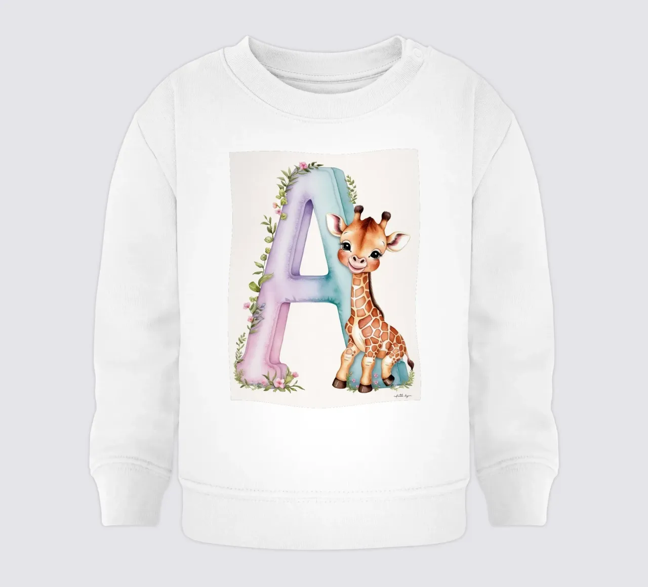 Letter A Girrafe kids baby sweatshirt by Kids zone