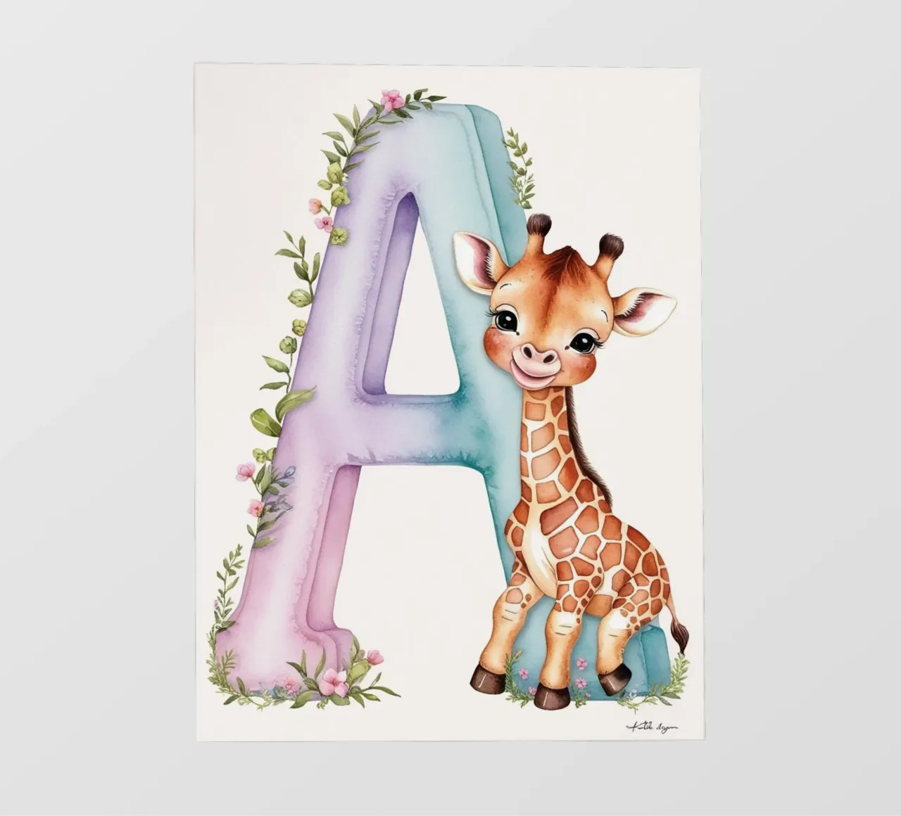Lettera A Girrafe bambini pellicola backlit da Kids zone