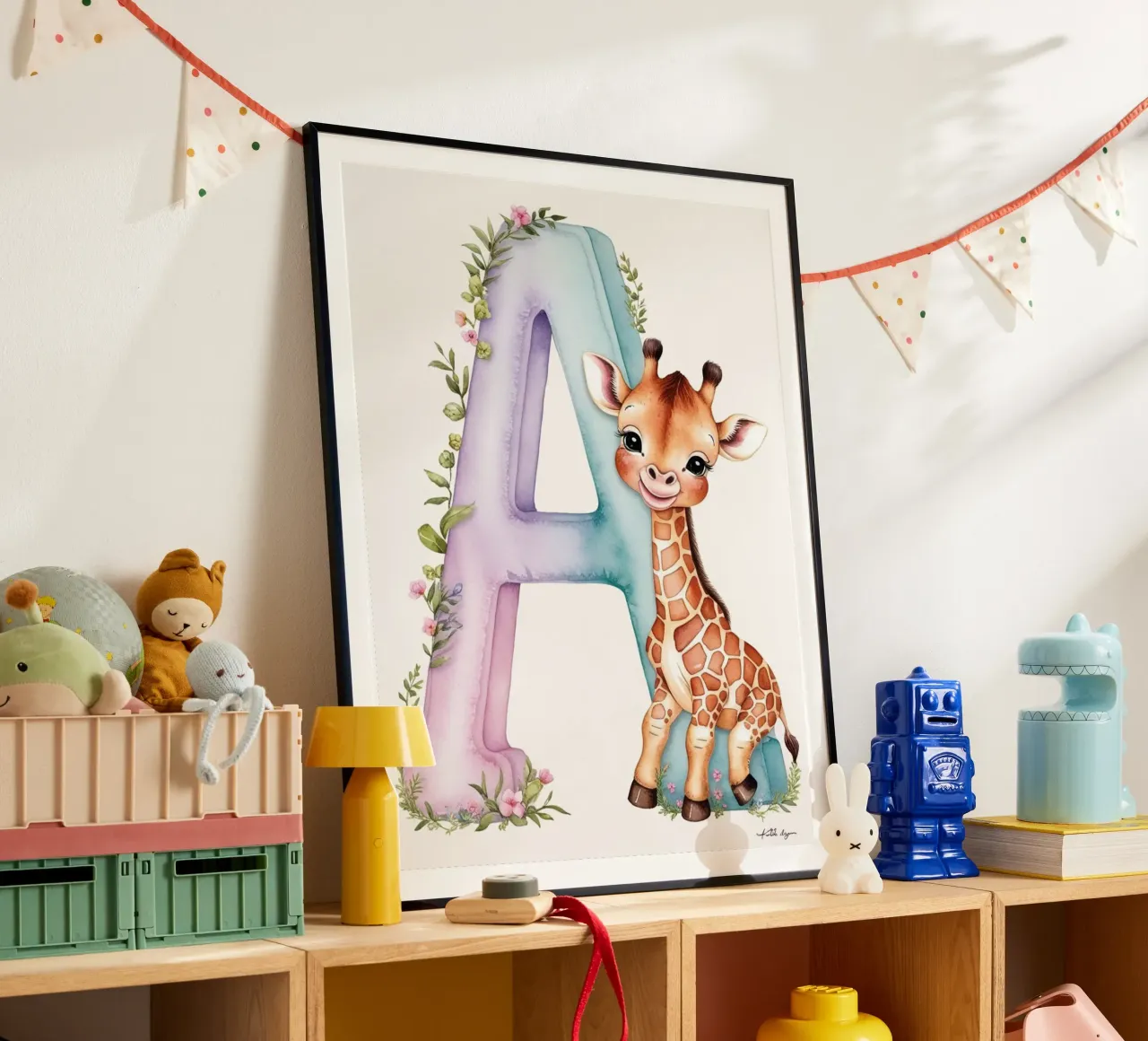 Lettera A Girrafe bambini poster da Kids zone